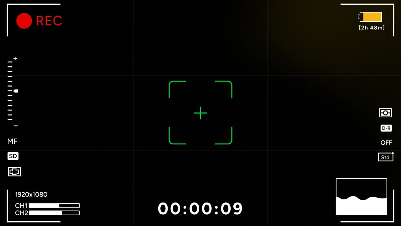 Cinematic Camera Recording Screen
