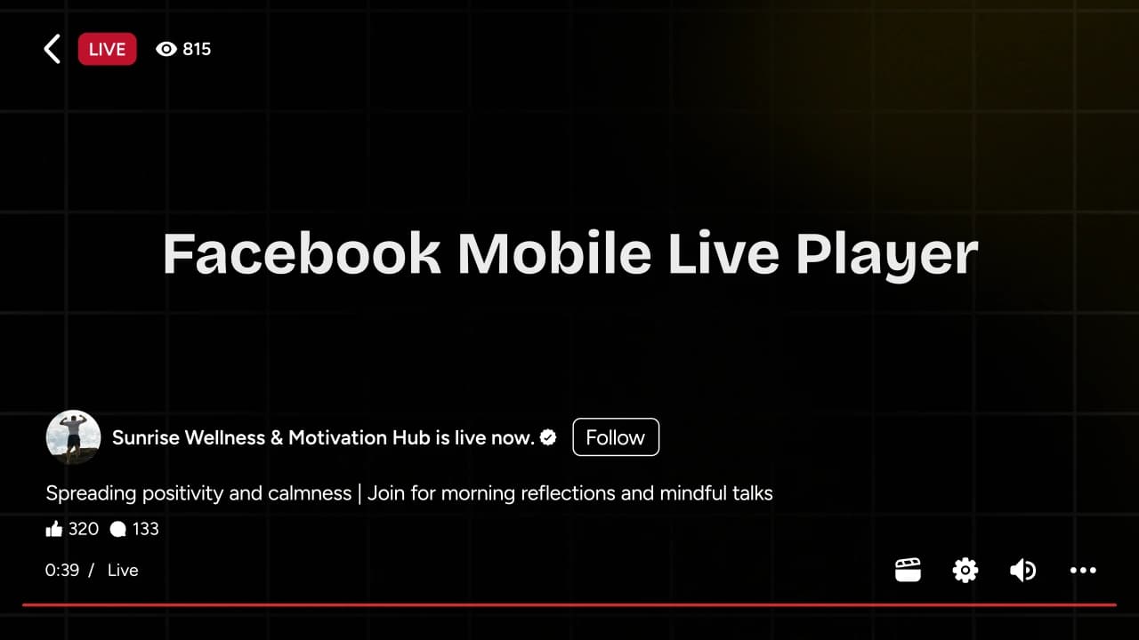 Facebook Mobile Live Player