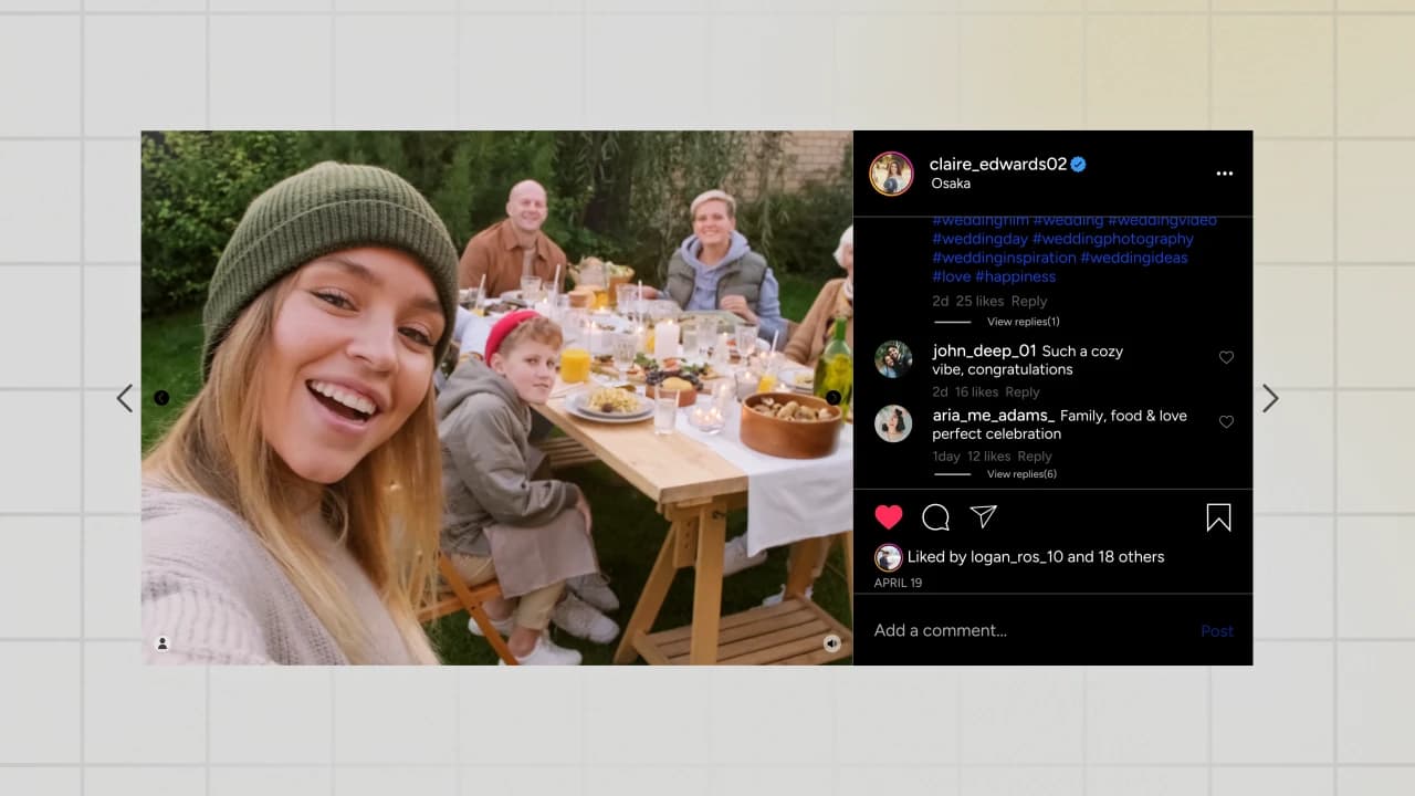Instagram Desktop Post Viewer with Comments