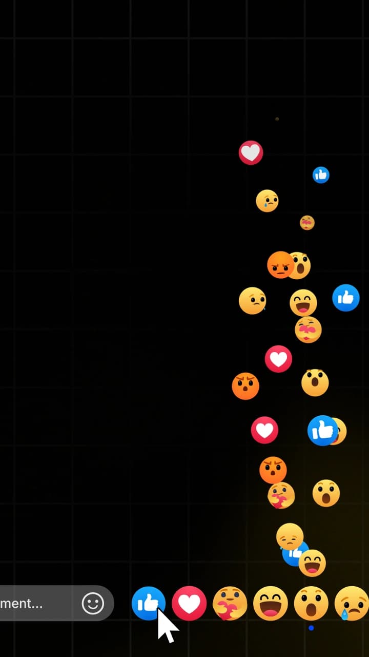 Facebook Live Floating Reactions Vertical 2