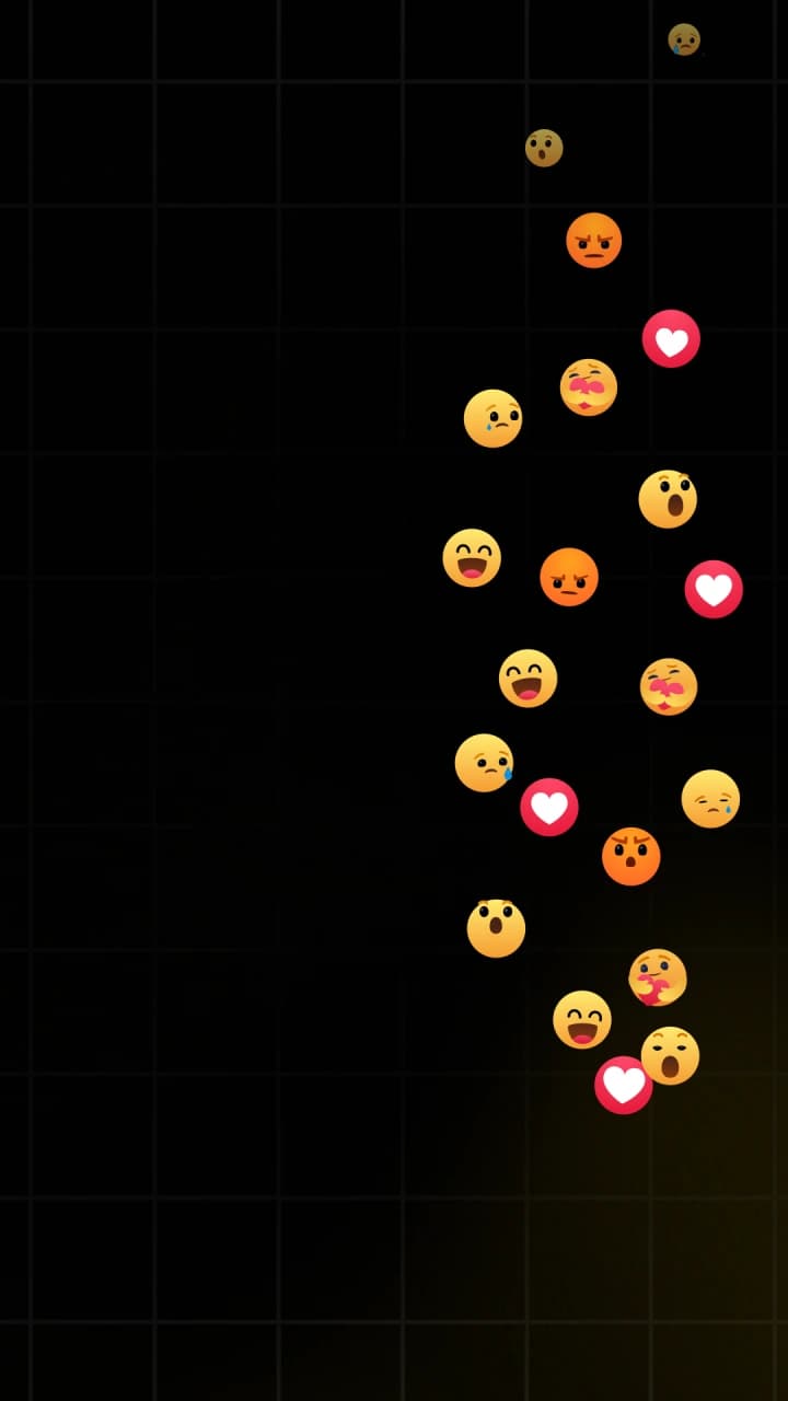 Facebook Live Floating Reactions Vertical